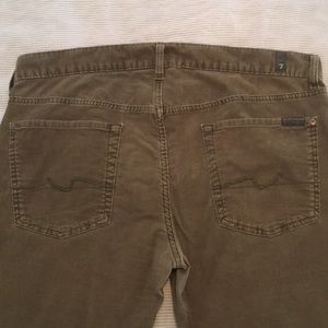 Seven olive green corduroy